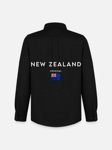 Flag of New Zealand - Men's Oxford Shirt by Stanley/Stella - black