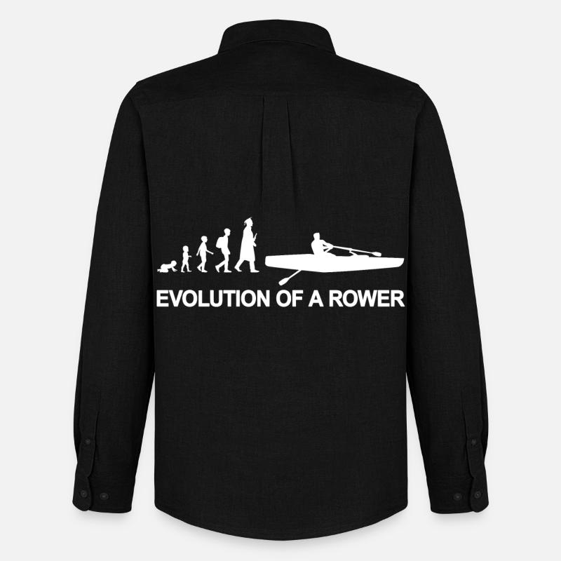 Kind zum Ruderer Evolution - Männer Oxford Hemd von Stanley/Stella - Schwarz