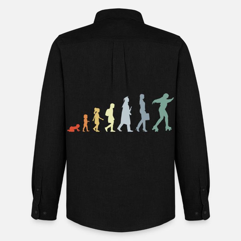 Roller Skater Evolution - Männer Oxford Hemd von Stanley/Stella - Schwarz