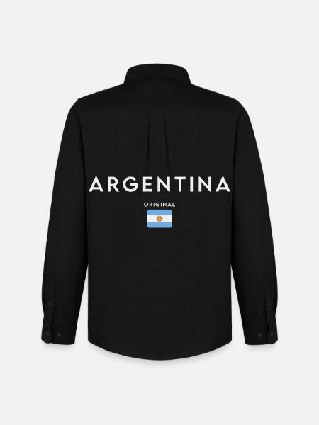 Drapeau de l’Argentine, fierté argentine - Chemise Oxford homme Stanley/Stella - noir