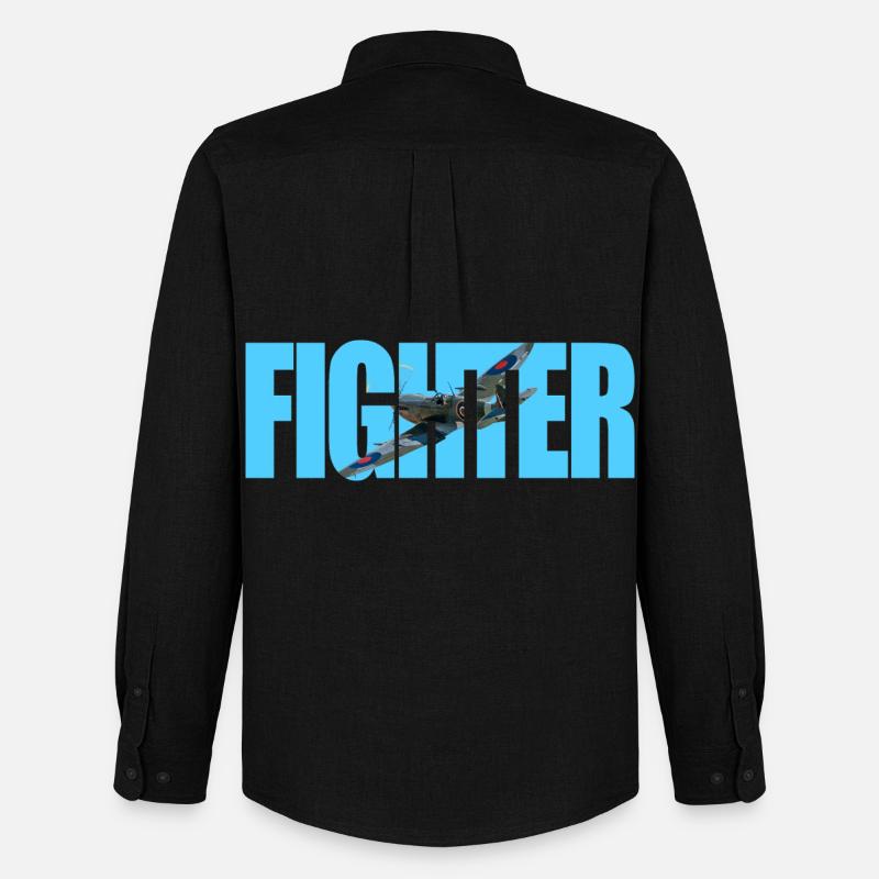 Fighter Spitfire - Männer Oxford Hemd von Stanley/Stella - Schwarz