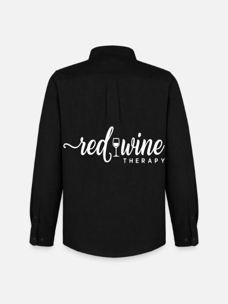 Red Wine Therapy Wine Saying Relaxation - Men's Oxford Shirt by Stanley/Stella - black