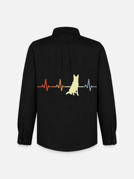German Shepherd heartbeat - Men's Oxford Shirt by Stanley/Stella - black
