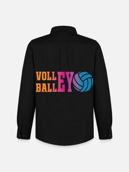 Buntes Volleyball - Männer Oxford Hemd von Stanley/Stella - Schwarz