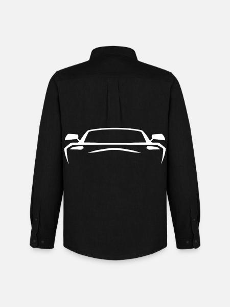 Faster Sports White Car Print - Men's Oxford Shirt by Stanley/Stella - black