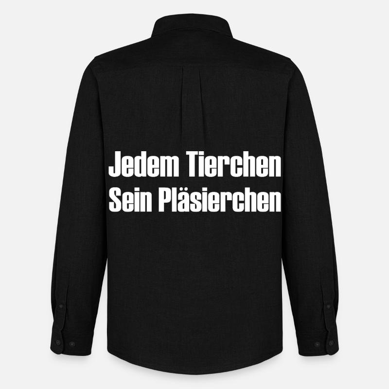 Jedem Tierchen sein Pläsierchen lustige Sprüche - Männer Oxford Hemd von Stanley/Stella - Schwarz