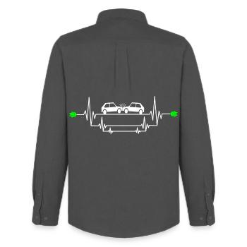 Dangerous e-car accident - Men's Oxford Shirt by Stanley/Stella - anthracite - Back - AI Model Male 185 dark (185cm)