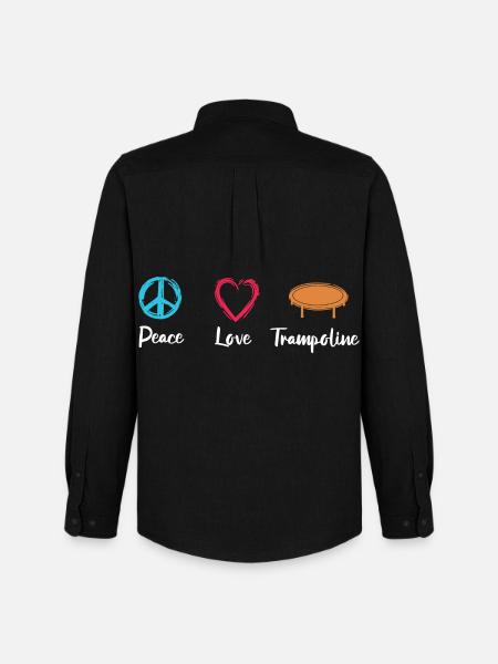 Peace Love Trampoline - Men's Oxford Shirt by Stanley/Stella - black