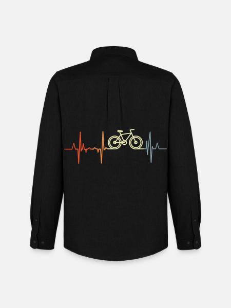 Radfahrer Herzschlag - Männer Oxford Hemd von Stanley/Stella - Schwarz