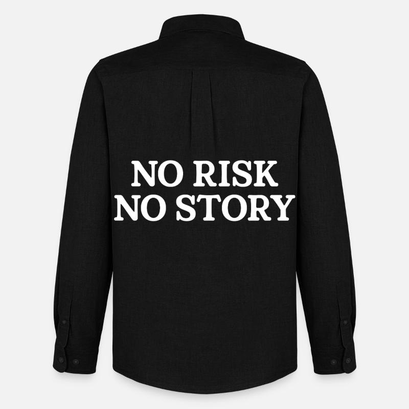 No Risk No Story - Männer Oxford Hemd von Stanley/Stella - Schwarz