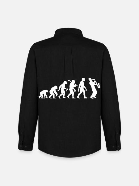 Saxophonist Evolution - Saxophone Jazz Musicians - Men's Oxford Shirt by Stanley/Stella - black