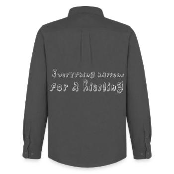 everything happens for a riesling wein - Männer Oxford Hemd von Stanley/Stella - Anthrazit - Hinten - AI Model Male 185 dark (185cm)