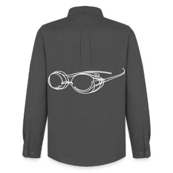 Swimming Goggles Sketch - Men's Oxford Shirt by Stanley/Stella - anthracite - Back - AI Model Male 185 dark (185cm)