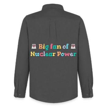 Grand fan d’énergie nucléaire - Chemise Oxford homme Stanley/Stella - charbon - Dos - AI Model Male 185 dark (185cm)