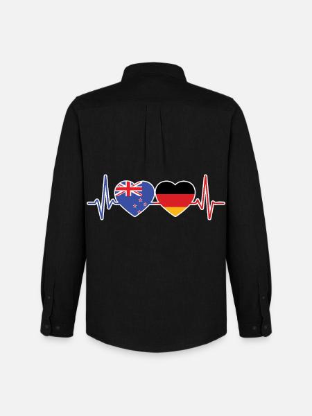 Neuseeland, Deutschland, Neuseeländerdeutsch - Männer Oxford Hemd von Stanley/Stella - Schwarz