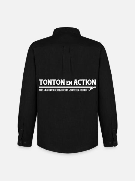TONTON en ACTION - Chemise Oxford homme Stanley/Stella - noir