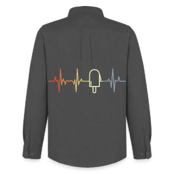 Wassereis Kardiogramm - Men's Oxford Shirt by Stanley/Stella - anthracite - Back - AI Model Male 185 dark (185cm)
