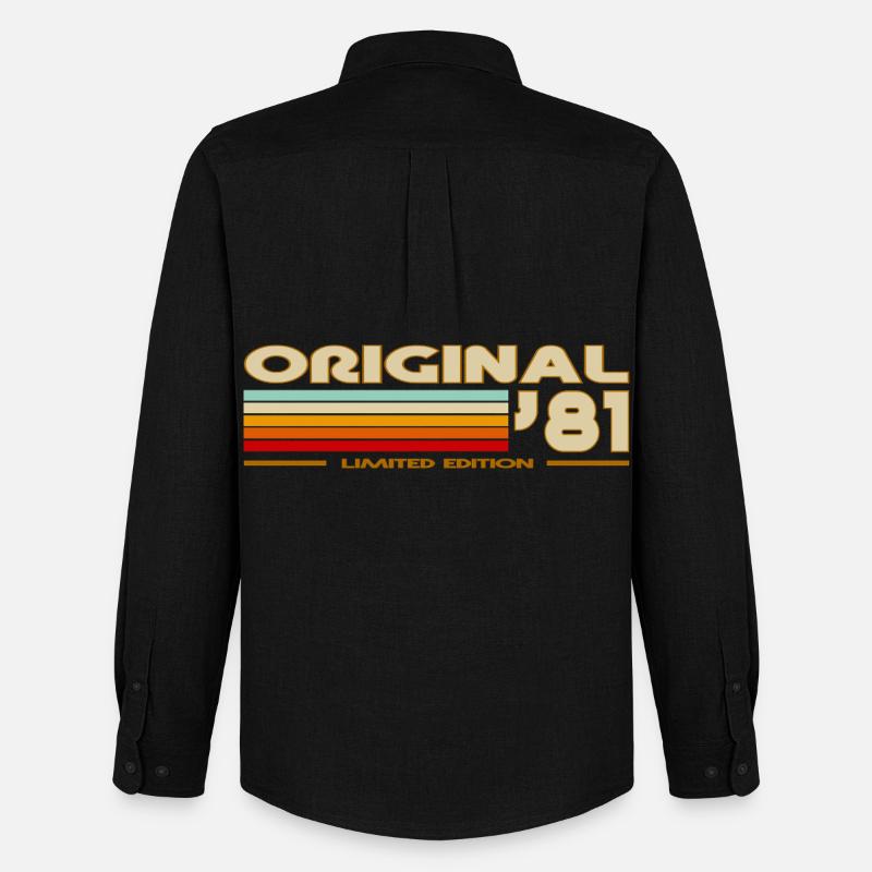 1981 - Männer Oxford Hemd von Stanley/Stella - Schwarz