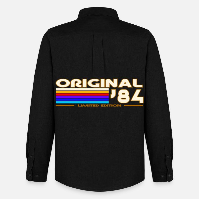 Originales 84 Retro Rainbow - Männer Oxford Hemd von Stanley/Stella - Schwarz