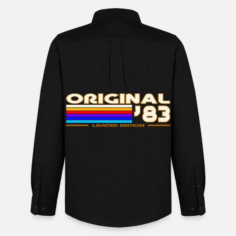 Originales 83 Rainbow Retro-Logo - Männer Oxford Hemd von Stanley/Stella - Schwarz