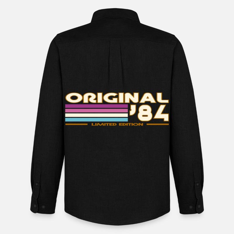 Originale 84 Pastellstreifen - Männer Oxford Hemd von Stanley/Stella - Schwarz