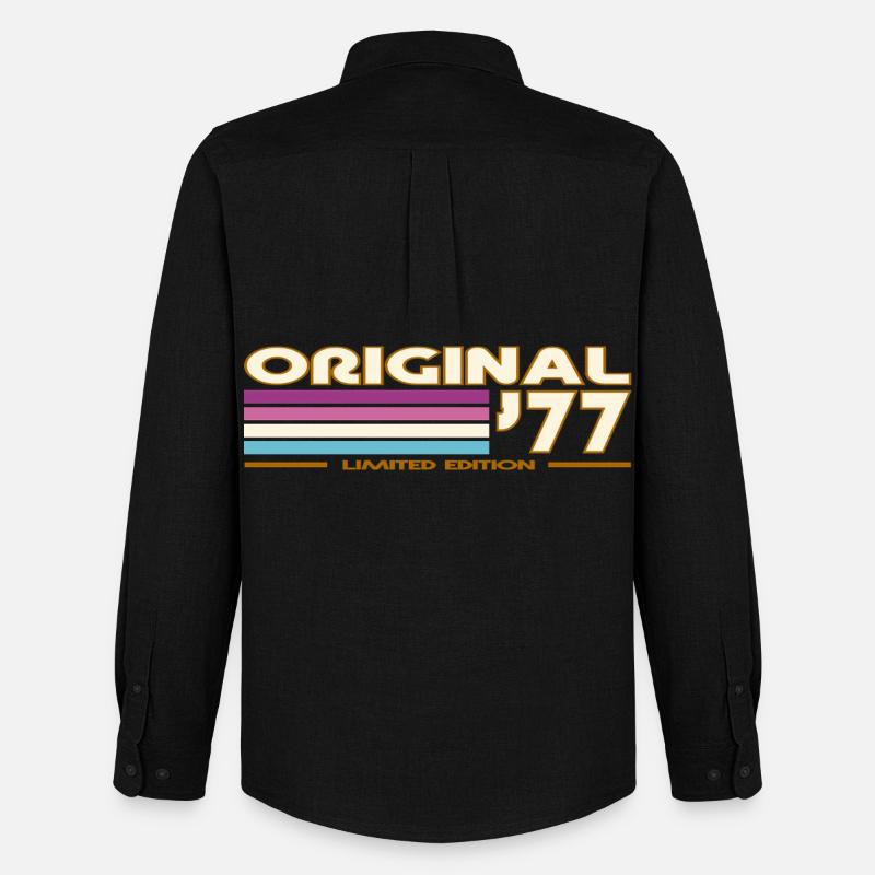 1977 - Männer Oxford Hemd von Stanley/Stella - Schwarz