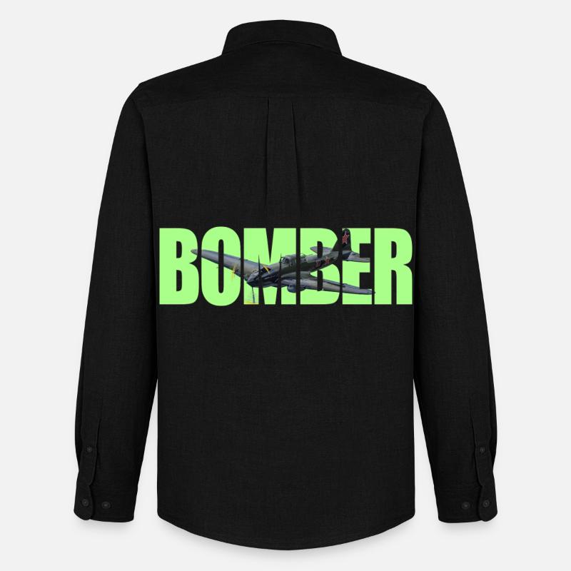 Bomber IL-2 - Männer Oxford Hemd von Stanley/Stella - Schwarz