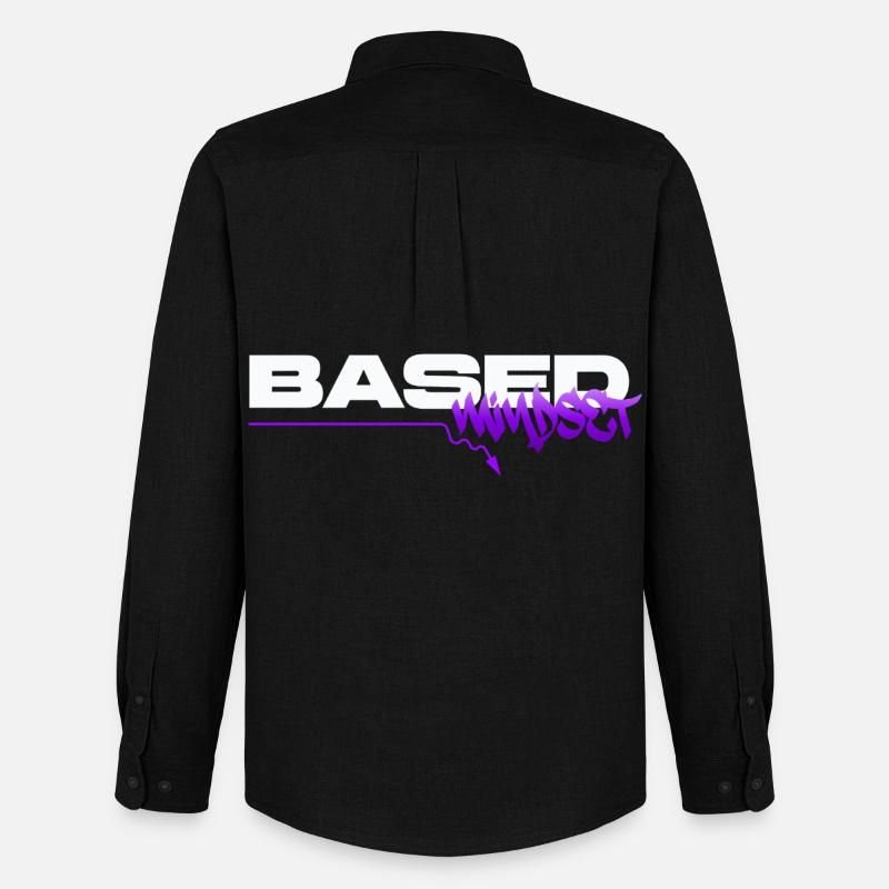 Based Mindset – Streetwear Graffiti Mentality - Männer Oxford Hemd von Stanley/Stella - Schwarz