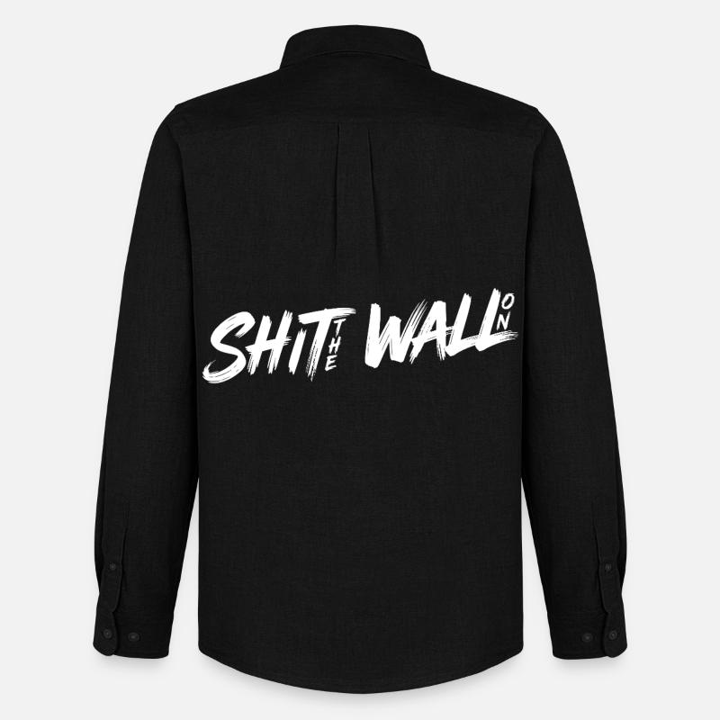 Shit the wall on - Männer Oxford Hemd von Stanley/Stella - Schwarz