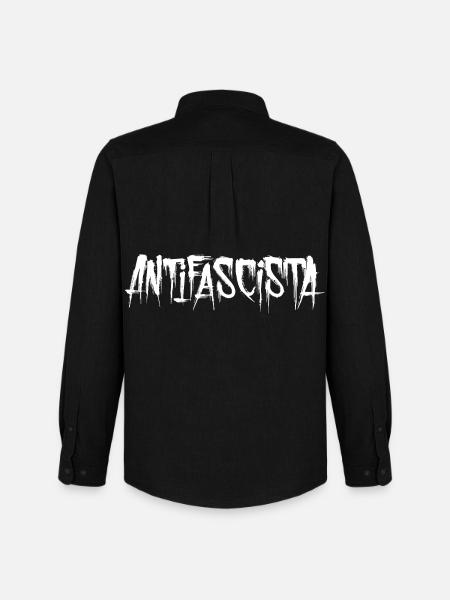 Lettrage antifasciste Graffiti Antifascisme - Chemise Oxford homme Stanley/Stella - noir