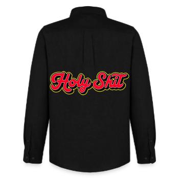 Heilige Scheiße, 3D Red Script - Männer Oxford Hemd von Stanley/Stella - Schwarz - Hinten - AI Model Male 185 dark (185cm)