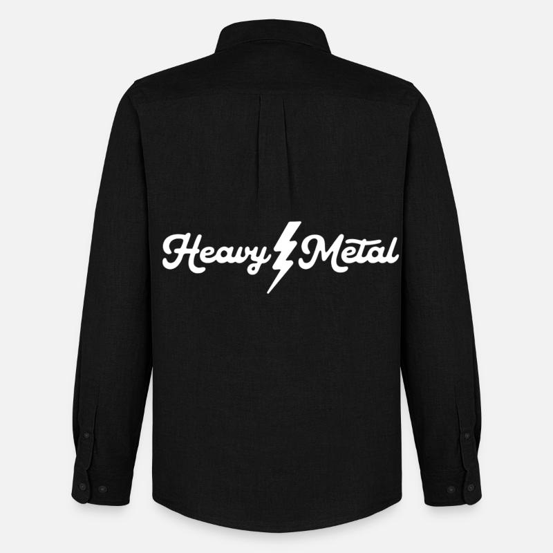 Heavy Metal Lightning Script - Men's Oxford Shirt by Stanley/Stella - black