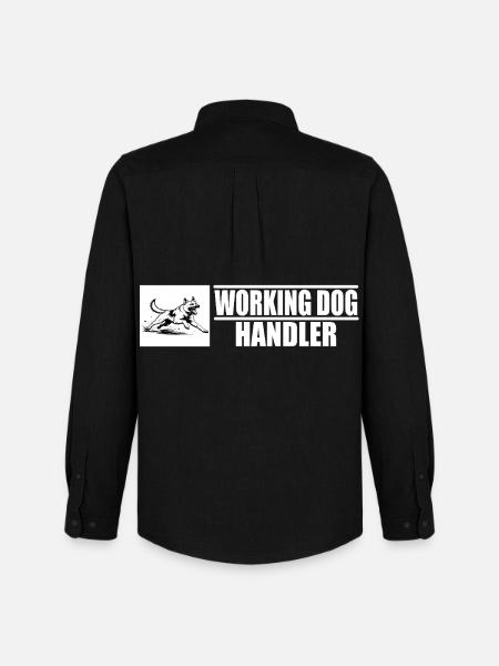 Working Dog Handler Motif - Men's Oxford Shirt by Stanley/Stella - black