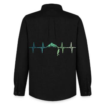 Climbing Heartbeat Climber - Men's Oxford Shirt by Stanley/Stella - black - Back - AI Model Male 185 dark (185cm)