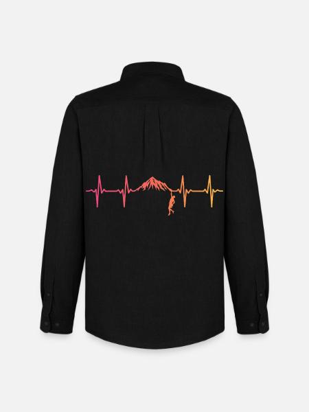 Climbing Sunset Heartbeat Climber - Men's Oxford Shirt by Stanley/Stella - black
