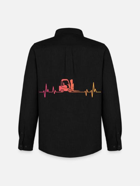 Sunset Heartbeat Forklift - Men's Oxford Shirt by Stanley/Stella - black