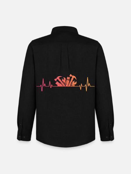 DIY Sunset Heartbeat DIY - Men's Oxford Shirt by Stanley/Stella - black