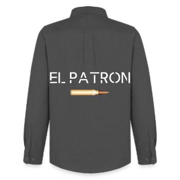 El Patron – The Top G Look - Men's Oxford Shirt by Stanley/Stella - anthracite - Back - AI Model Male 185 dark (185cm)
