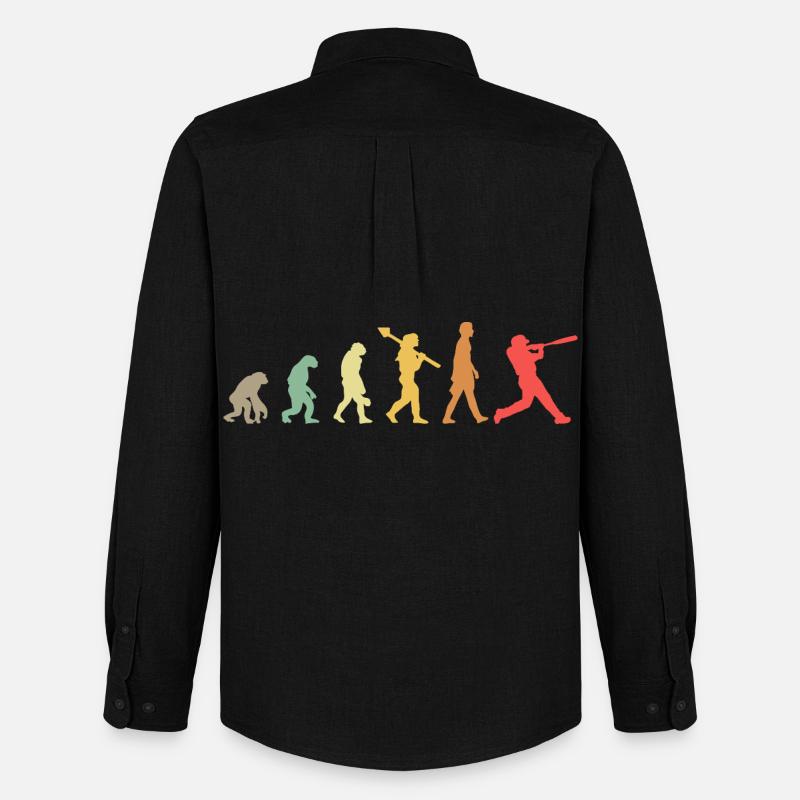 Baseball Evolution - Männer Oxford Hemd von Stanley/Stella - Schwarz