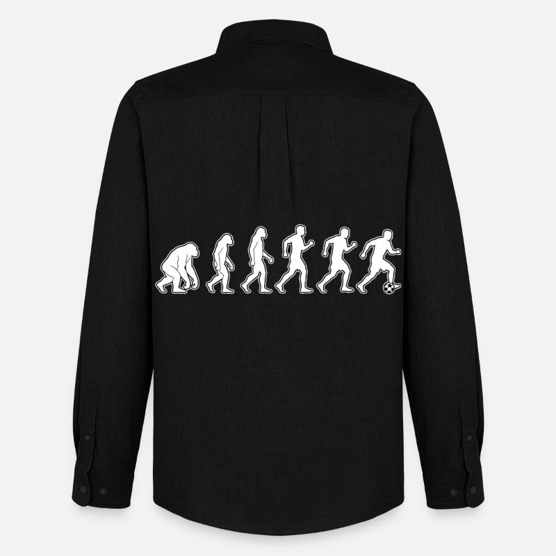 Evolution zum Fußballspieler - Männer Oxford Hemd von Stanley/Stella - Schwarz