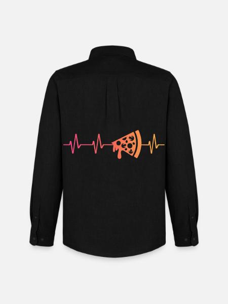 Pizza Sunset Heartbeat of Pizza - Men's Oxford Shirt by Stanley/Stella - black