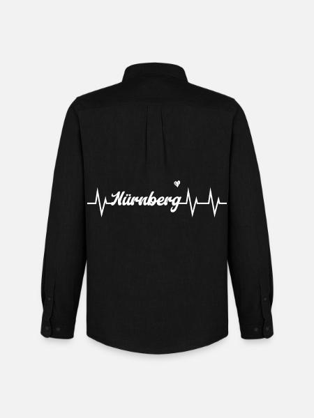 Heartbeat Nürnberg - Männer Oxford Hemd von Stanley/Stella - Schwarz