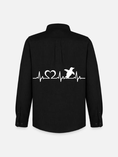 Pinguin Herzschlag - Männer Oxford Hemd von Stanley/Stella - Schwarz