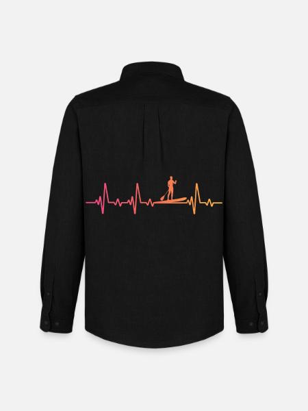 Sunset Heartbeat Stand-up-Paddle - Männer Oxford Hemd von Stanley/Stella - Schwarz