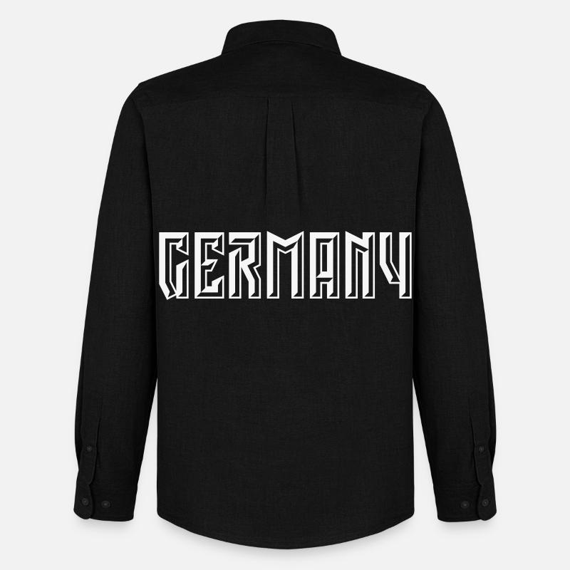 Germany Schriftzug (Relief / 3D / White) - Männer Oxford Hemd von Stanley/Stella - Schwarz