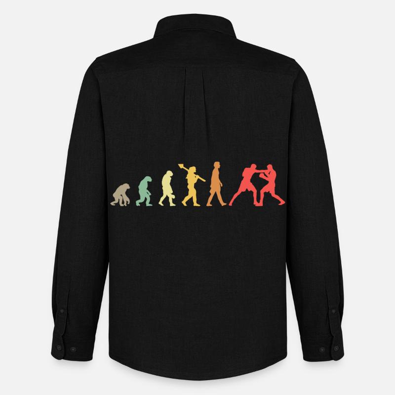 Boxing Evolution Boxing Development Retro - Men's Oxford Shirt by Stanley/Stella - black