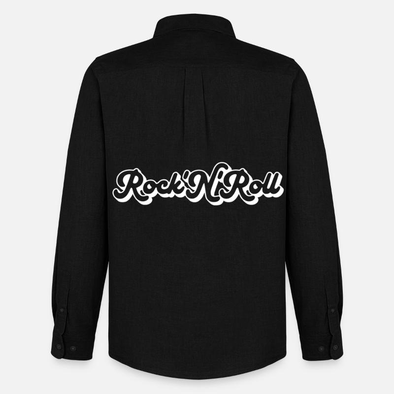 Rock 'N' Roll Script - Men's Oxford Shirt by Stanley/Stella - black