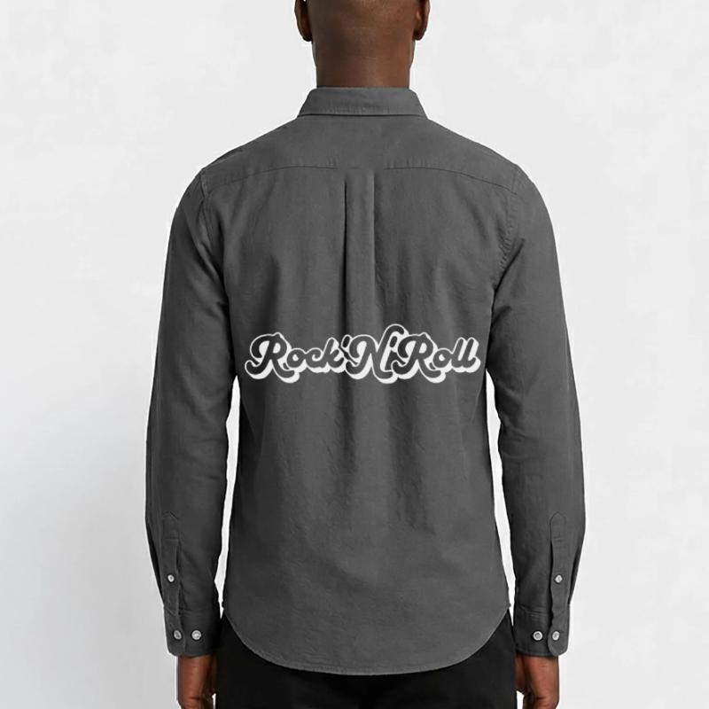 Rock 'N' Roll Script Men's Oxford Shirt by Stanley/Stella