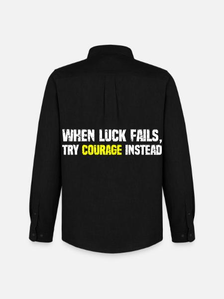 Courage Over Luck Typography - Men's Oxford Shirt by Stanley/Stella - black