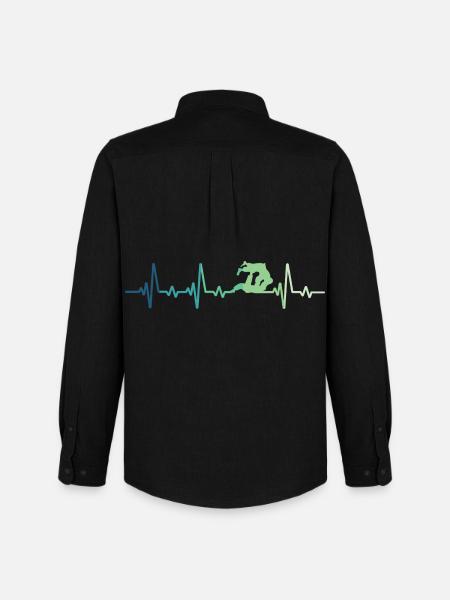 Jiu Jitsu Heartbeat Jiu-Jitsu - Men's Oxford Shirt by Stanley/Stella - black